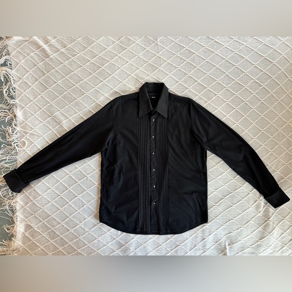 BOSS Hugo Boss Men’s Black Button Down Dress Shirt. Size 17 neck - Picture 9 of 10
